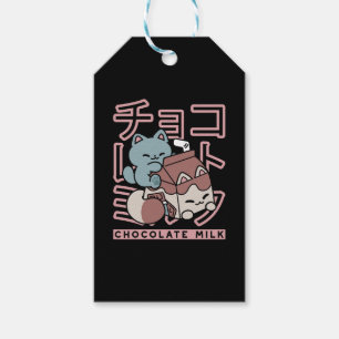 Etiqueta Para Presente Gato Kawaii com Leite de Chocolate – Arte Pop Japo