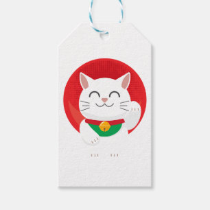 Etiqueta Para Presente Gato Maneki Neko Japão Gato Sortudo Ideia de Pres