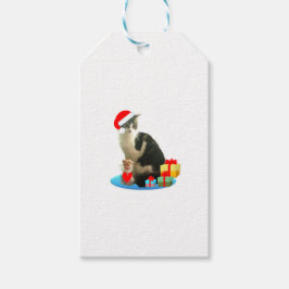 Etiqueta Para Presente Gato Merlin do Natal Fofo