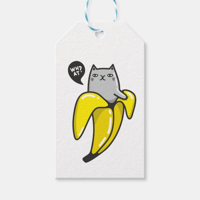 Etiqueta Para Presente Gato na banana (Frente)