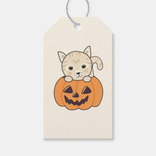Etiqueta Para Presente Gato Na Pumpkin Gats Doces Feliz Halloween Tag