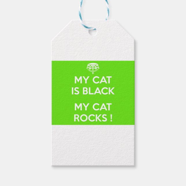 Etiqueta Para Presente Gato negro rocha (Frente)