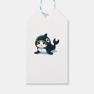 Etiqueta Para Presente Gato no Figurino de Orca