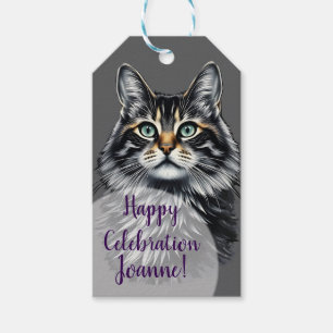 Etiqueta Para Presente Gato Olho Verde