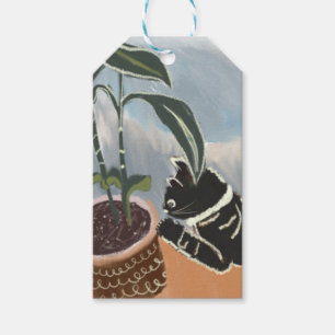 Etiqueta Para Presente Gato Persa Observando Plantas da Casa 