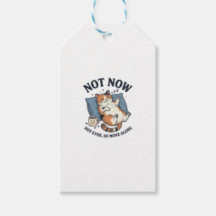 Etiqueta Para Presente Gato Preguiçoso Não Agora Gravura Vintage Design d