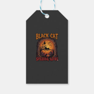 Etiqueta Para Presente Gato Preto Amor Especial Halloween Lua Bruxa Abóbo