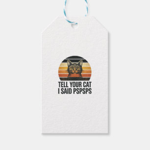 Etiqueta Para Presente Gato Preto Engraçado Pspsps Design Vintage Pôr do 