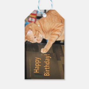 Etiqueta Para Presente gato ・ um estrofe ・ aniversários ・ ic não são perm