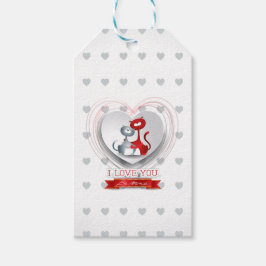 Etiqueta Para Presente Gatos apaixonados por coração