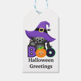 Etiqueta Para Presente Gatos de Halloween