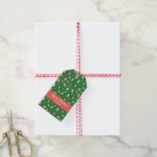Etiqueta Para Presente Gatos de Natal em Aquarela Caprichosos