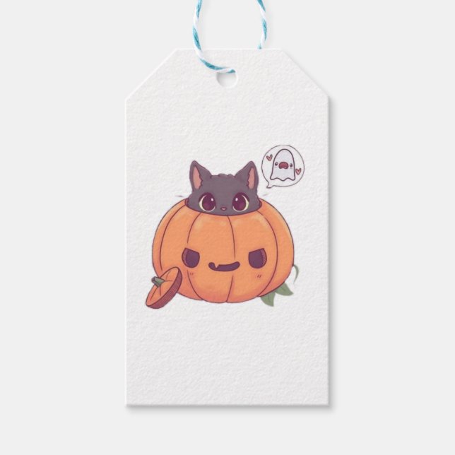 Etiqueta Para Presente gatos halloween (Frente)