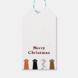 Etiqueta Para Presente gatos mãos Feliz Natal