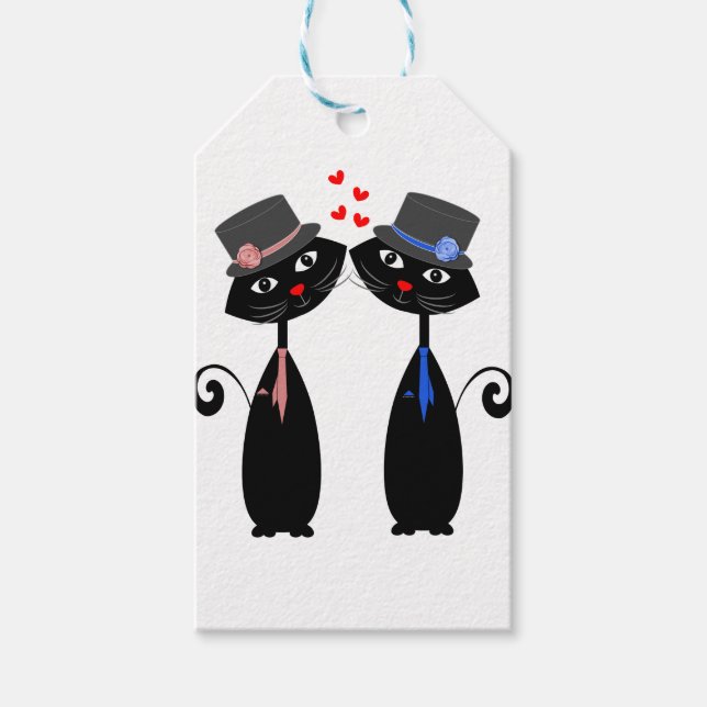 Etiqueta Para Presente Gay Casamentos Legal Cat Sr & Mr. Grooms (Frente)