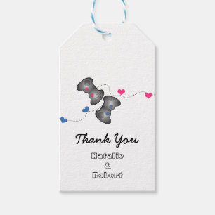 Etiqueta Para Presente Geeky Gamers Casando Marcas de Presente Rosa Azul