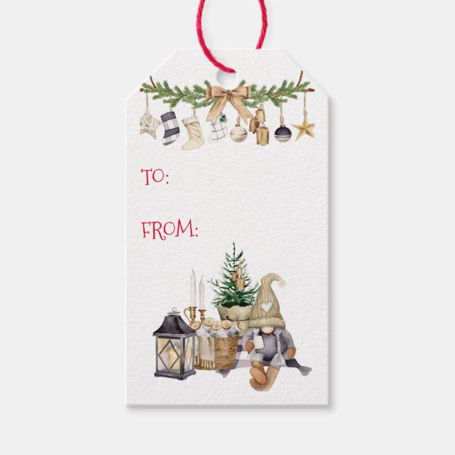 Etiqueta Para Presente Gema, Joy, Paz, Holiday Harmony Dobrado (Frente)