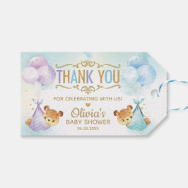 Etiqueta Para Presente Gêmeas Menino Menino Bonito Urso Chá de fraldas