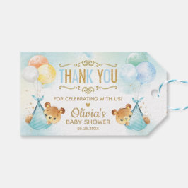 Etiqueta Para Presente Gêmeos Bebês Ursos Cutes Chá de fraldas Balões