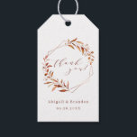 Etiqueta Para Presente Geométrico De Queda Obrigado Casamento Russo<br><div class="desc">A aquarela rustica cai no design de folhagem botânica com folhas falsas de folha de cobre e moldura geométrica,  e obrigado de moda que você escreve,  simples e elegante,  excelente para o casamento rústico no outono,  casamento botânico no inverno. Ver todas as peças correspondentes na coleção</div>