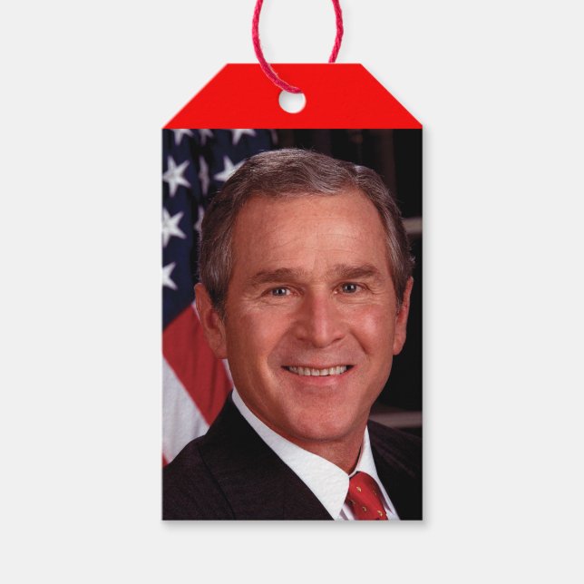 Etiqueta Para Presente George Bush 43º Presidente americano Foto (Frente)