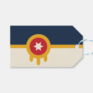 Etiqueta Para Presente Gift Tag com Flag de Tulsa, Oklahoma
