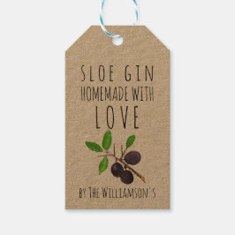 Etiqueta Para Presente Gin de Amora Caseira com Amor em Papel Kraft
