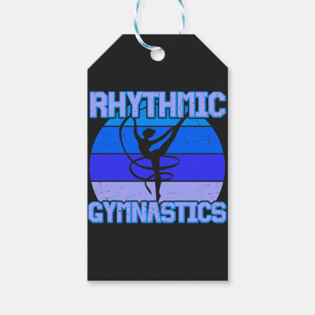 Etiqueta Para Presente Ginástica Rítmica Distressed em Azul / Roxo (Frente)