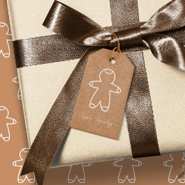 Etiqueta Para Presente Gingerbird Man Tan D78F62 Holiday Gift Tag