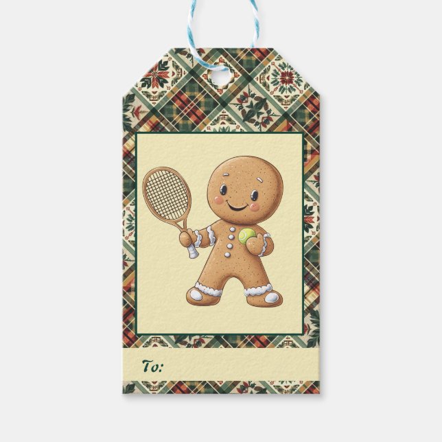 Etiqueta Para Presente Gingerpão Tênis Grand Slam 🎾 🎄 texto personaliza (Frente)
