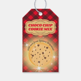 Etiqueta Para Presente Gingham chocolate com biscoito misturado num frasc