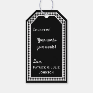 Etiqueta Para Presente Gingham-HANG/GIFT TAG MODELO 2 preto-branco