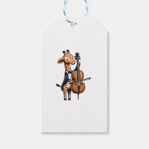 Etiqueta Para Presente Girafa Bonita Tocando Cello Girafas Músicas