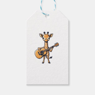 Etiqueta Para Presente Girafa Bonita Tocando Violão Girafas Músico Musi