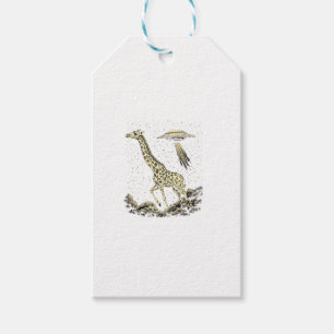Etiqueta Para Presente Girafa Cósmica Funny Giraffe para Mulheres Estranh