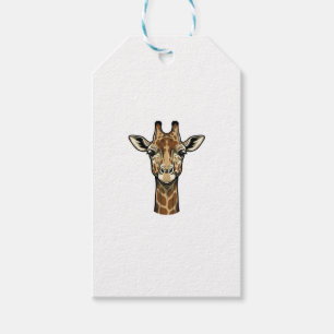 Etiqueta Para Presente Girafa de Arte Vetorial de Gravura Antiga Design_1