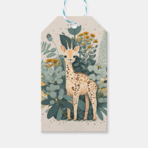 Etiqueta Para Presente Girafa floral bonita