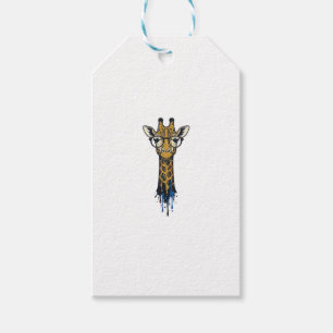 Etiqueta Para Presente Girafa Gravada Vintage Com Design De Óculos_1