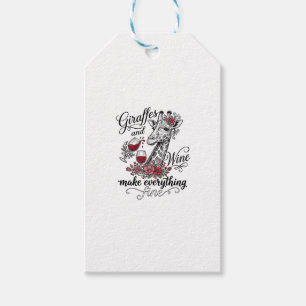 Etiqueta Para Presente Girafas E Vinho Camisa Com Desenho De Gravura Vint