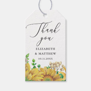 Etiqueta Para Presente Girassóis. Agradecimento de casamento floral amare