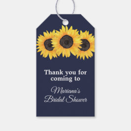 Etiqueta Para Presente Girassóis Marinho Azul Chá de panela Favoritos Eti