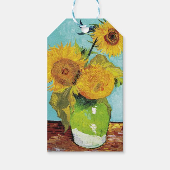 Etiqueta Para Presente Girassóis Vincent van Gogh (Frente)