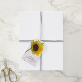 Etiqueta Para Presente Girassol Amarelo na Marca de Favor do Casamento Br