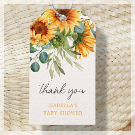 Etiqueta Para Presente Girassol | Chá de fraldas Obrigado Favor
