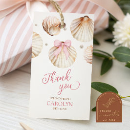 Etiqueta Para Presente Girl Pink Bow Shell Baby Shower Gift Tag