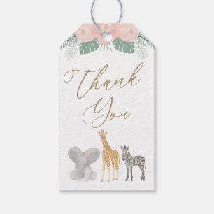 Etiqueta Para Presente Girl Safari Animals Baby Shower