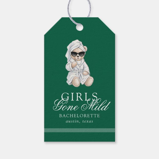Etiqueta Para Presente Girls Gone Mild Spa Bear Bachelorette (Frente)