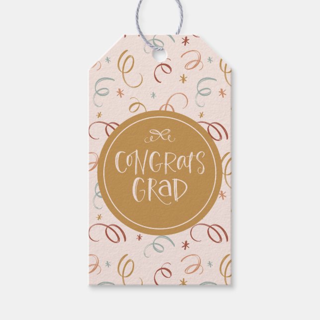 Etiqueta Para Presente Girly Confetti Blush Pink Formando (Frente)