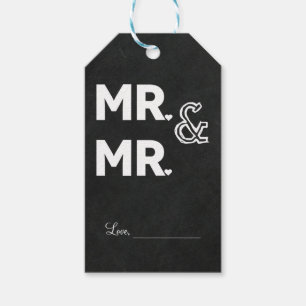Etiqueta Para Presente Giz de Lousa SR. & SR. Casamento Gay Noivado