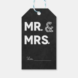 Etiqueta Para Presente Giz de Lousa Sr. & Sra. Casamento Noivado